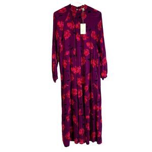 a new day Women's Shift Dress‎ Pink Purple Floral XS NWT! Pockets Keyhole